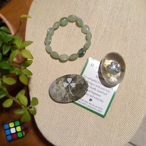 Ganz Shamrock Wish Stone Rare and Worry Stone Combo
